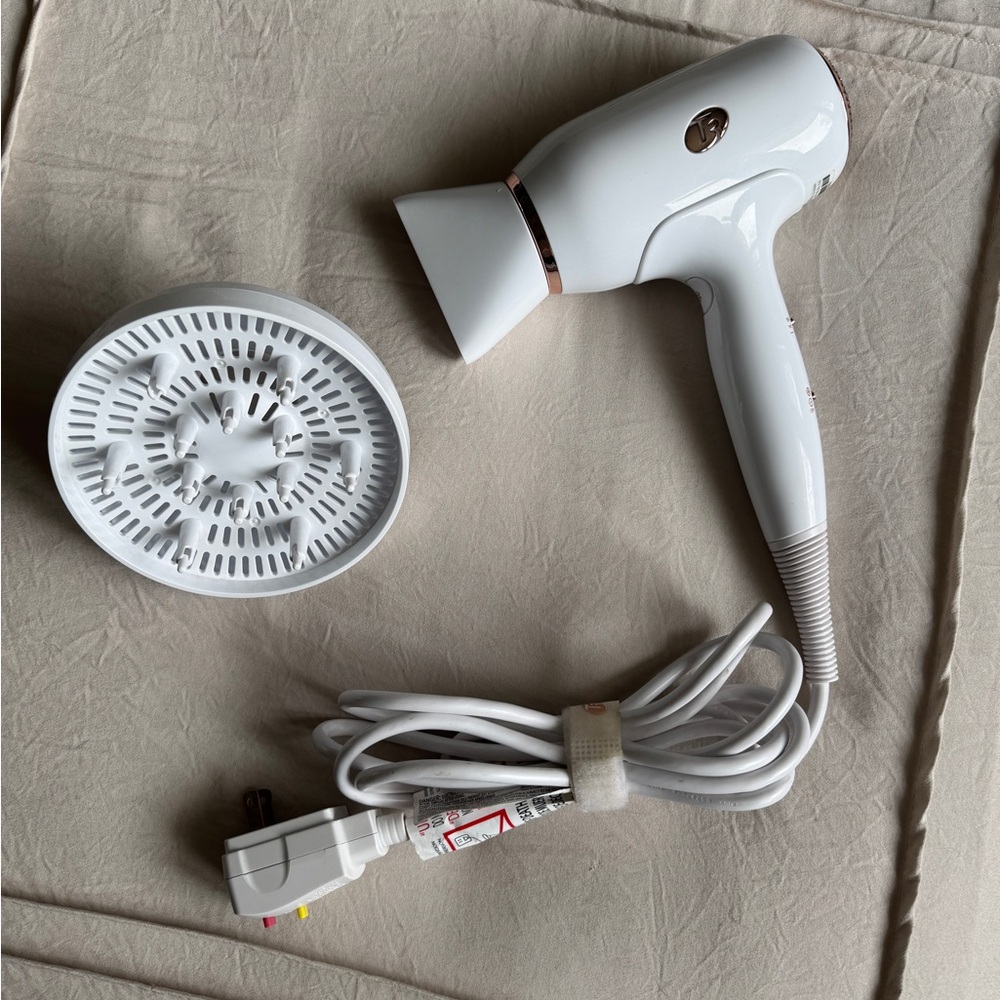 T3 Fit Hair Blow Dryer with Diffuser White